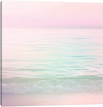 Dreamy Pastel Seascape I Pink Square Canvas Art Print - Dominique Vari