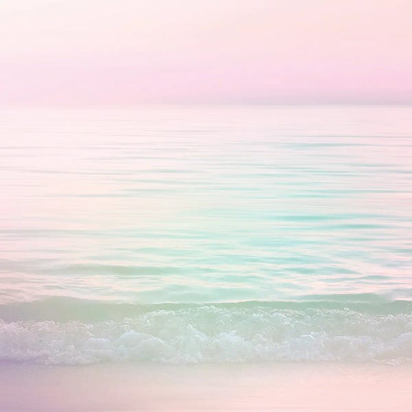 Seascapes: Dreamy Pastel Seascape I Pink Square by Dominique Vari