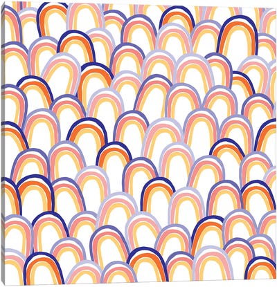 Yogagirl III Youcan Pattern Rainbow Blue Canvas Art Print - Dominique Vari
