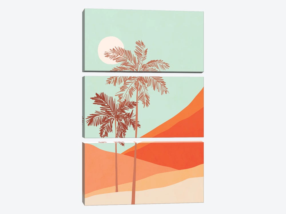 Palm Duo by Dominique Vari 3-piece Canvas Art Print