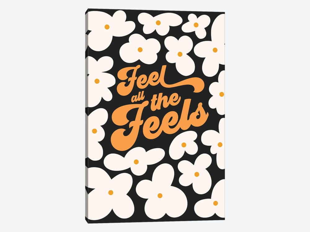 Feel All The Feels Retro Floral by Dominique Vari 1-piece Canvas Art Print