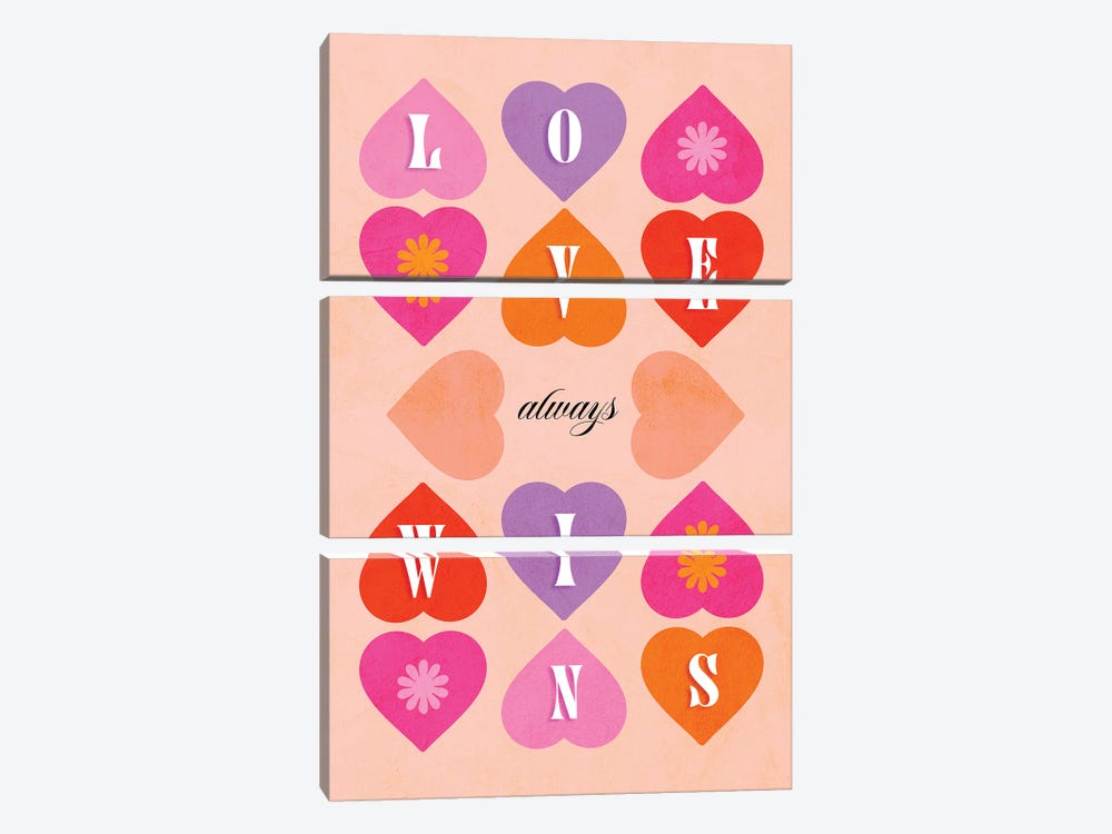 Love Always Wins by Dominique Vari 3-piece Canvas Wall Art