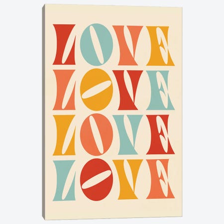 Love Love Love Canvas Print #DVR155} by Dominique Vari Canvas Art