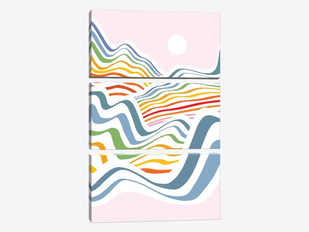 Rainbow Waves III by Dominique Vari 3-piece Canvas Art