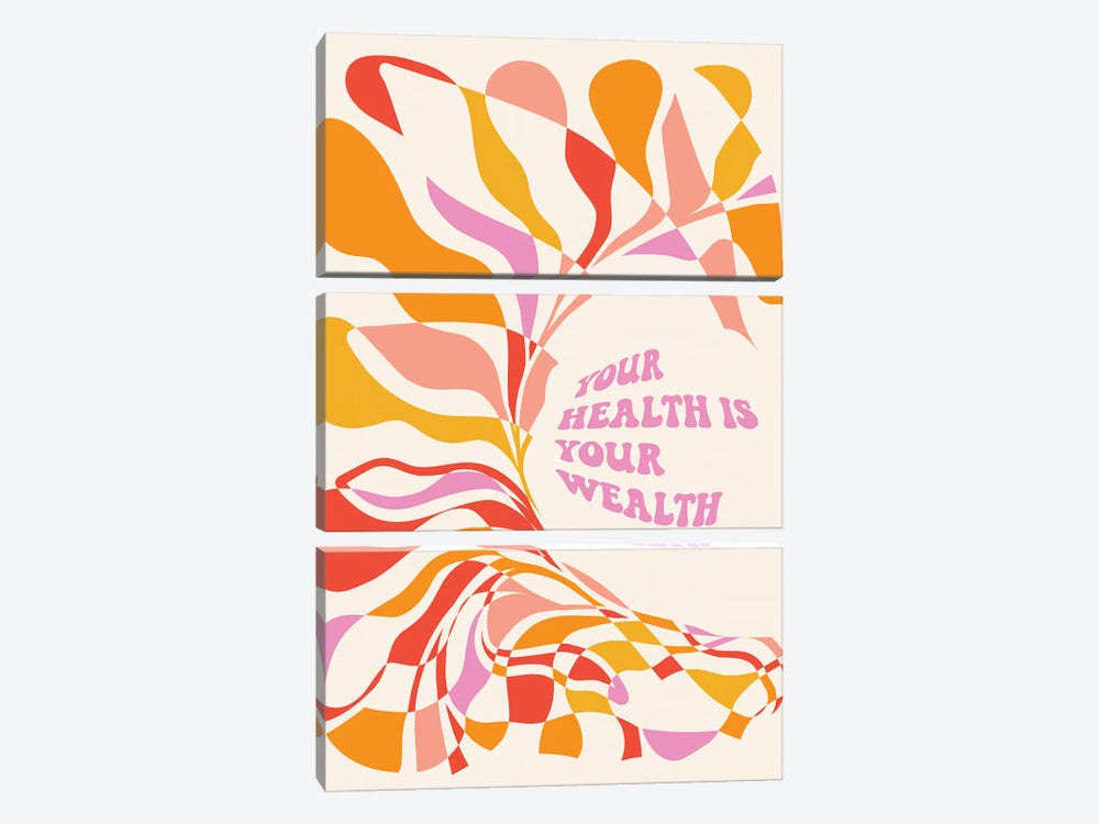 Your Health Is Your Wealth by Dominique Vari 3-piece Canvas Art Print