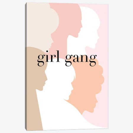 Girl Gang Pastel Pink Canvas Print #DVR22} by Dominique Vari Canvas Wall Art