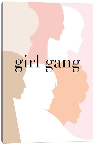 Girl Gang Pastel Pink Canvas Art Print - Dominique Vari