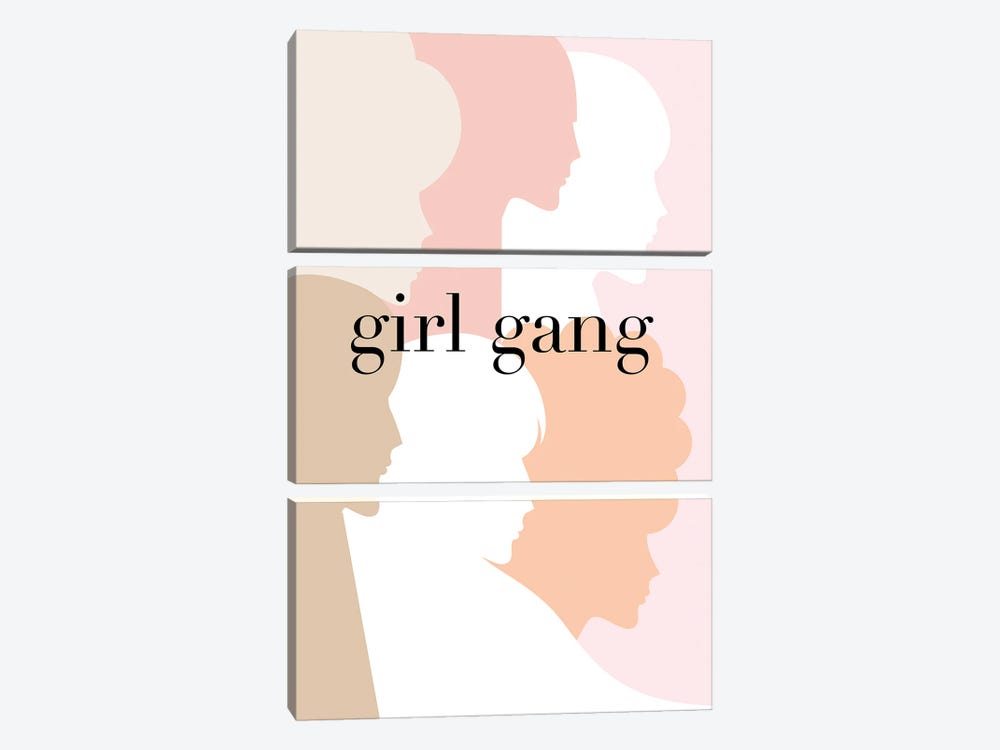 Girl Gang Pastel Pink by Dominique Vari 3-piece Canvas Print