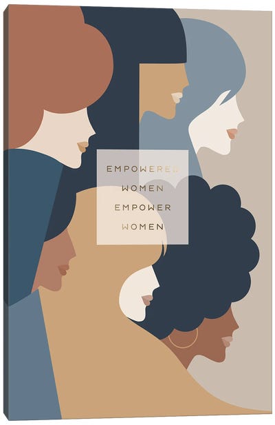 Girl Power Empowered Woman Earthy Stationery Canvas Art Print - Dominique Vari