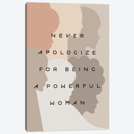 Girl Power Never Apologize Pastel Canvas Print #DVR24} by Dominique Vari Art Print