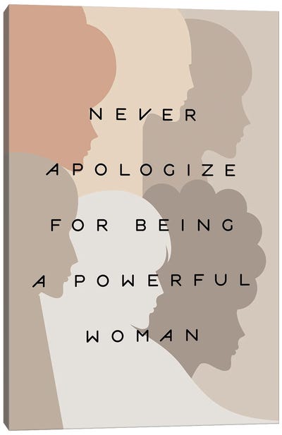 Girl Power Never Apologize Pastel Canvas Art Print - Inspirational Office