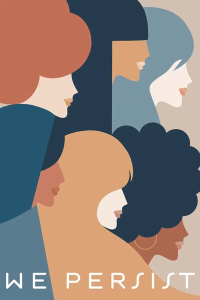 Inspirational Office: Girl Power We Persist Earthy & Blue by Dominique Vari