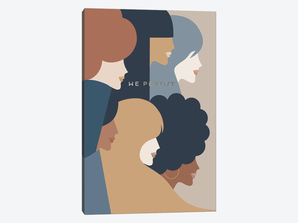 Girl Power We Persist Earthy Stationery by Dominique Vari 1-piece Canvas Art Print