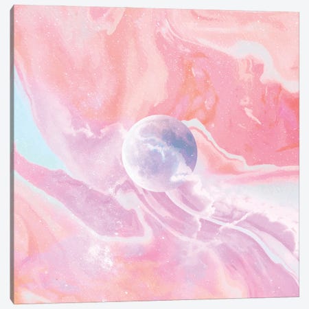 Marble Moon Peach & Pink Canvas Print #DVR51} by Dominique Vari Canvas Art Print