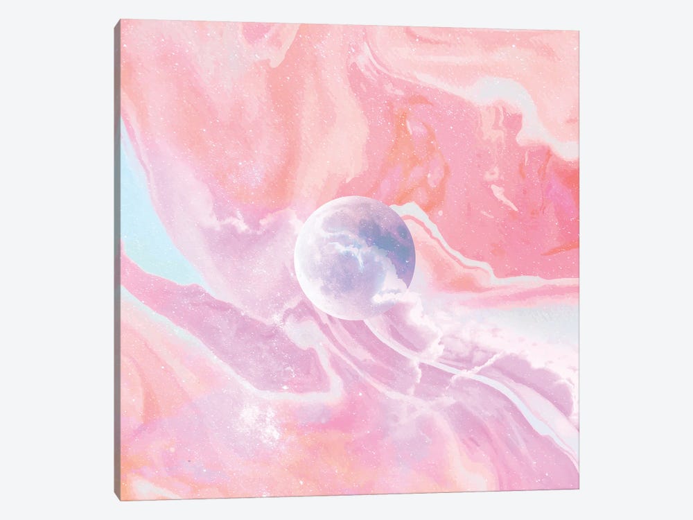 Marble Moon Peach & Pink by Dominique Vari 1-piece Canvas Art Print