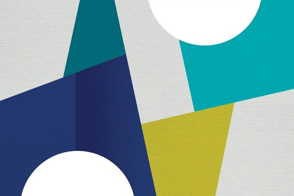 Abstract Shapes & Patterns: MCM Geometry Blue I by Dominique Vari