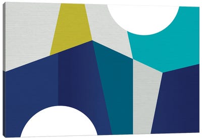 MCM Geometry Blue II Canvas Art Print - Shape Up