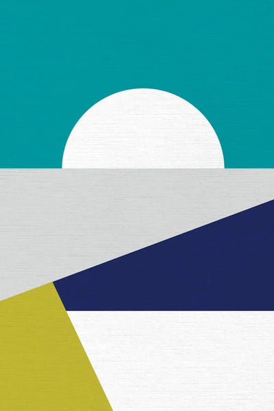 Mid Mod Geo Blue by Dominique Vari art print