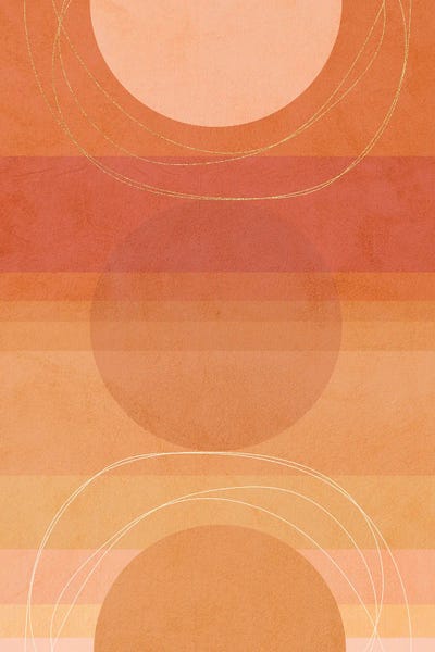 Large Modern Art - Canvas Prints: Midmod Geo V Terracotta Moon by Dominique Vari