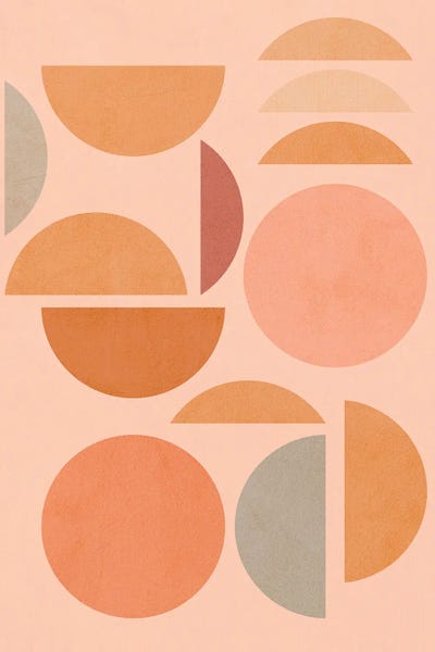 Midmod Geo VIII Peachy Sun & Moon Play by Dominique Vari canvas print