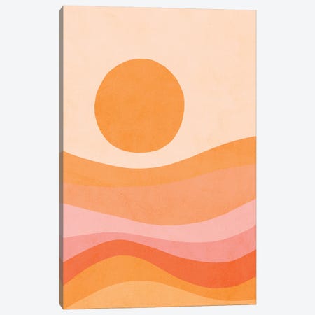 Midmod Golden Summer Sunset Canvas Print #DVR73} by Dominique Vari Canvas Art Print