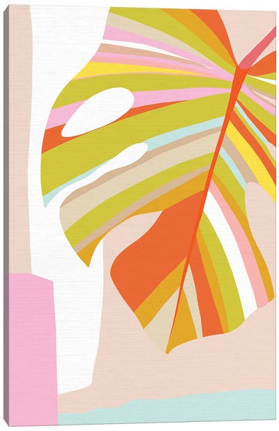 Midmod Monstera Leaf III Colour Canvas Art Print - Dominique Vari