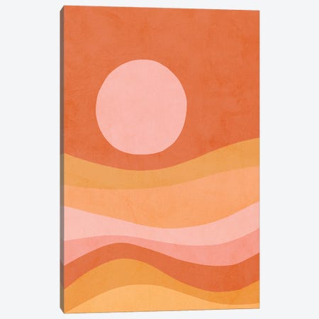 Midmod Peachy Summer Sunset Canvas Print #DVR76} by Dominique Vari Canvas Art