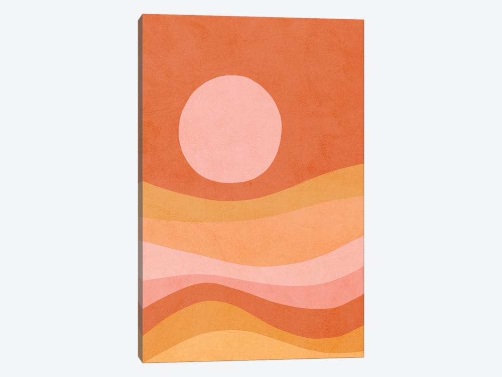 Midmod Peachy Summer Sunset by Dominique Vari 1-piece Canvas Wall Art