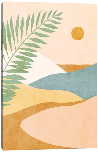 Midmod Tropical Summer IV Ochre Canvas Art Print - '70s Sunsets