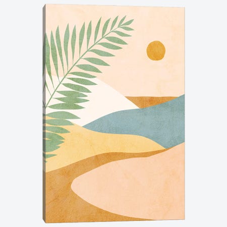 Midmod Tropical Summer IV Ochre Canvas Print #DVR81} by Dominique Vari Canvas Artwork