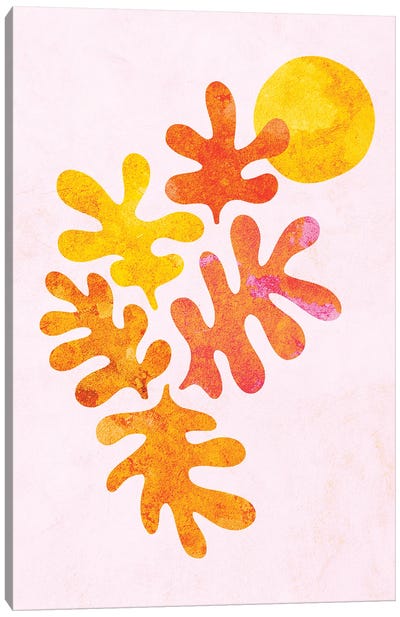 Minimal Matisse Colourful Foliage And Moon III Canvas Art Print - Dominique Vari