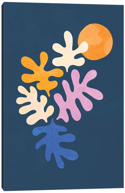 Minimal Matisse Leafy Dance Canvas Art Print