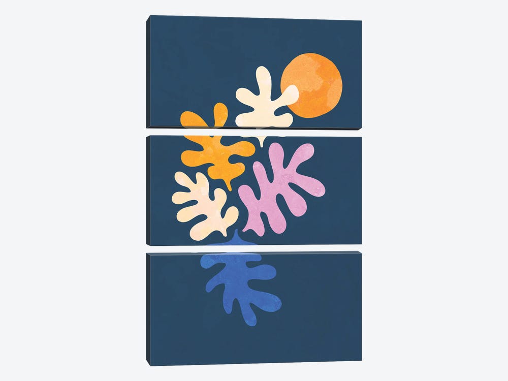 Minimal Matisse Leafy Dance by Dominique Vari 3-piece Canvas Wall Art
