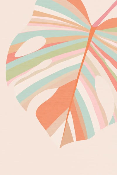 Monsteras: Monstera Leaves Pink Violet Red by Dominique Vari