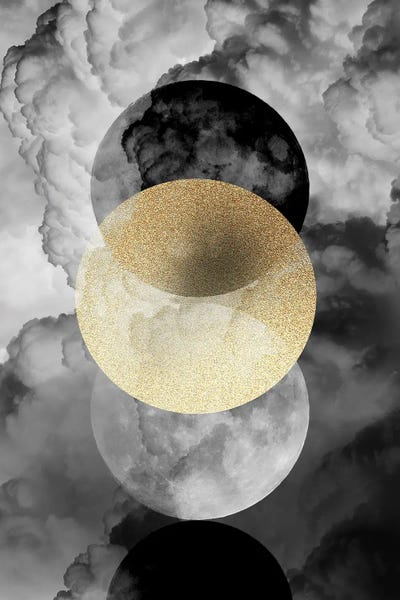 Black & White & Gold: Moonphases In The Clouds by Dominique Vari
