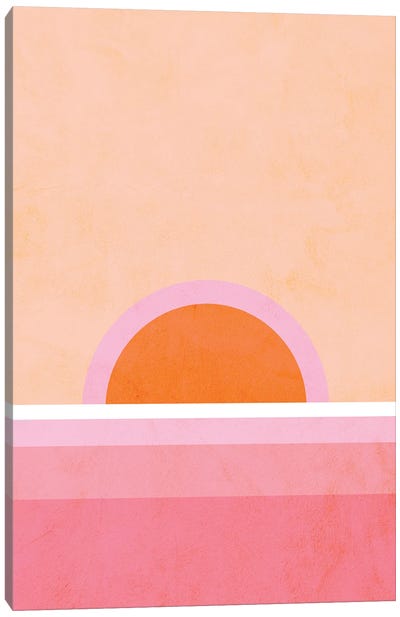 Peachy Sunrise Canvas Art Print - '70s Sunsets
