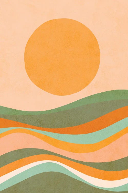 Rainbow Waves Landscape by Dominique Vari wall art