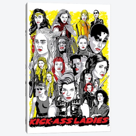 Kick-Ass Ladies Canvas Print #DVV24} by Davi Alves Art Print