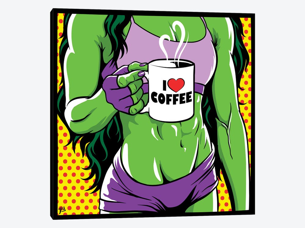 She Hulk Coffee by Davi Alves 1-piece Canvas Print
