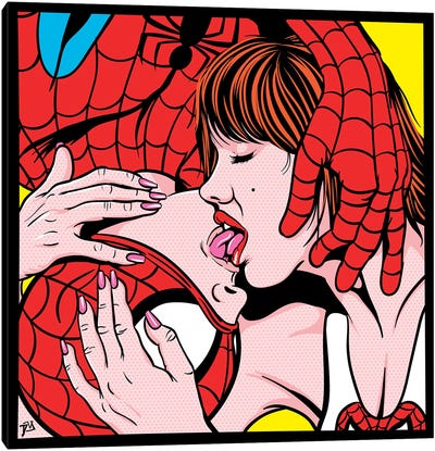Spider Love II Canvas Art Print - Similar to Roy Lichtenstein