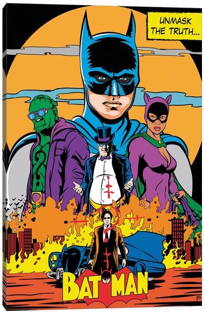 The Batman Classic Comics Poster Canvas Art Print - Superhero Art