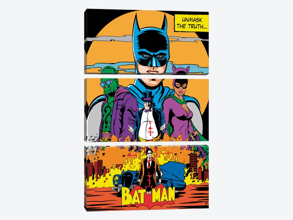 The Batman Classic Comics Poster by Davi Alves 3-piece Canvas Print