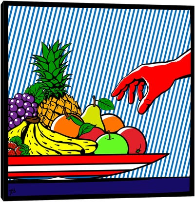 An American Fruit Bowl Canvas Art Print - Similar to Roy Lichtenstein