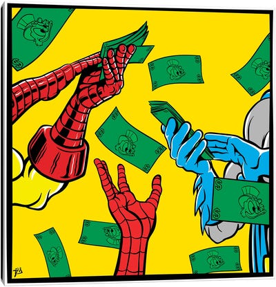 Money, Money, Money I Canvas Art Print - Spider-Man
