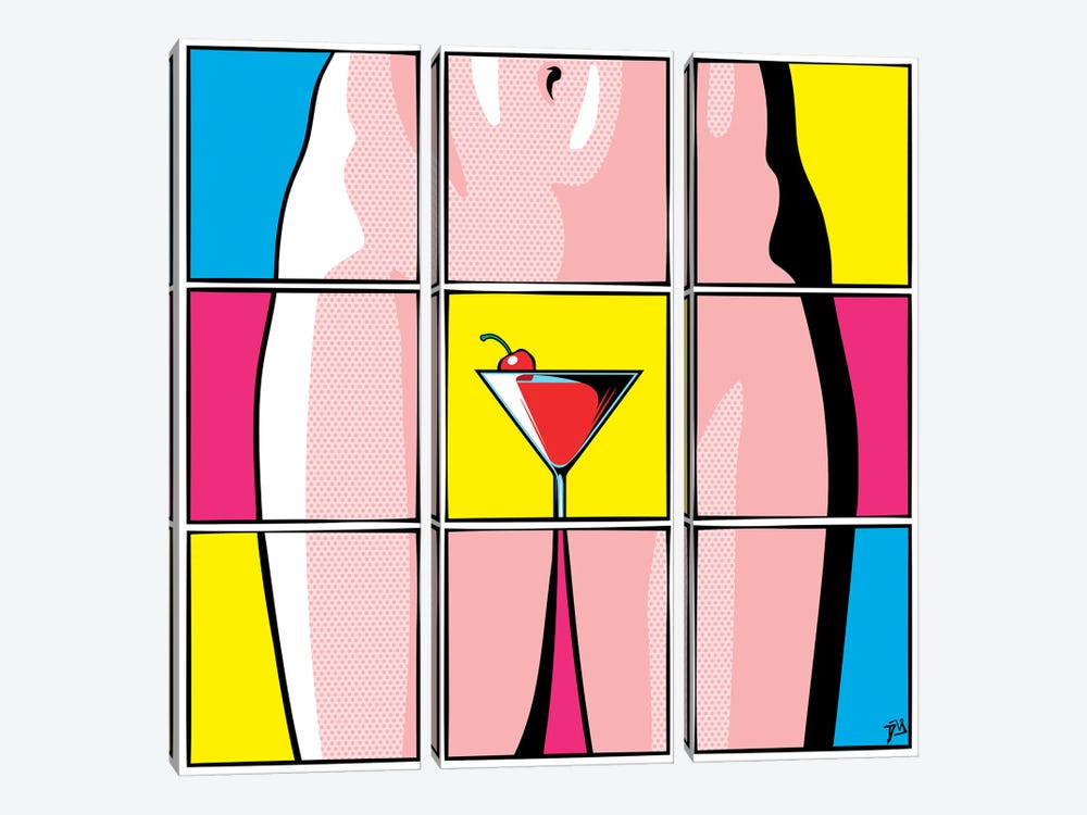 A Drink, Please by Davi Alves 3-piece Canvas Wall Art