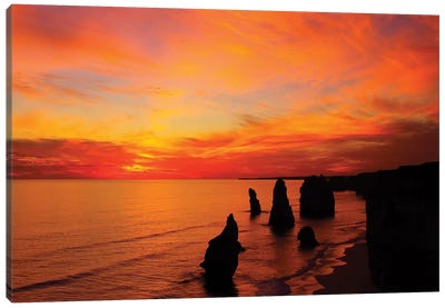 The Twelve Apostles At Sunset I, Port Campbell National Park, Victoria, Australia Canvas Art Print - Victoria Art