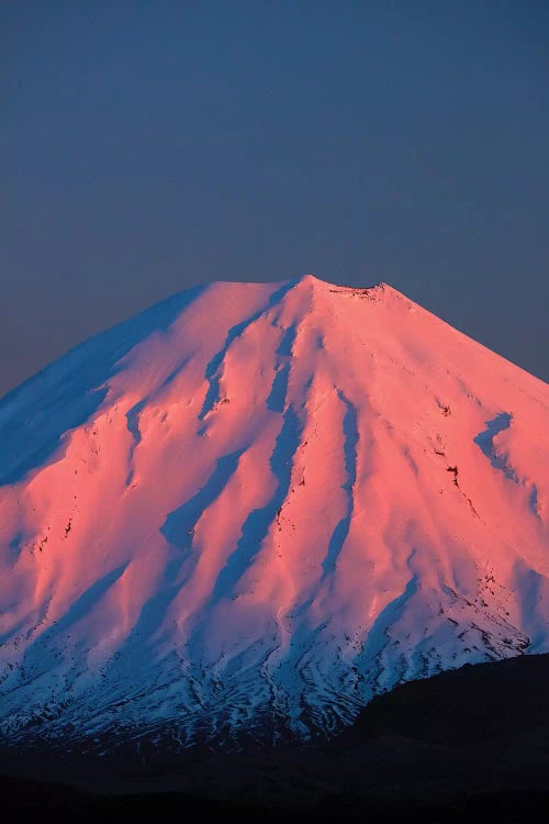 Alpenglow On Mt. Ngauruhoe At Dawn, Tongariro National Park, Central Plateau, North Island, New Zealand