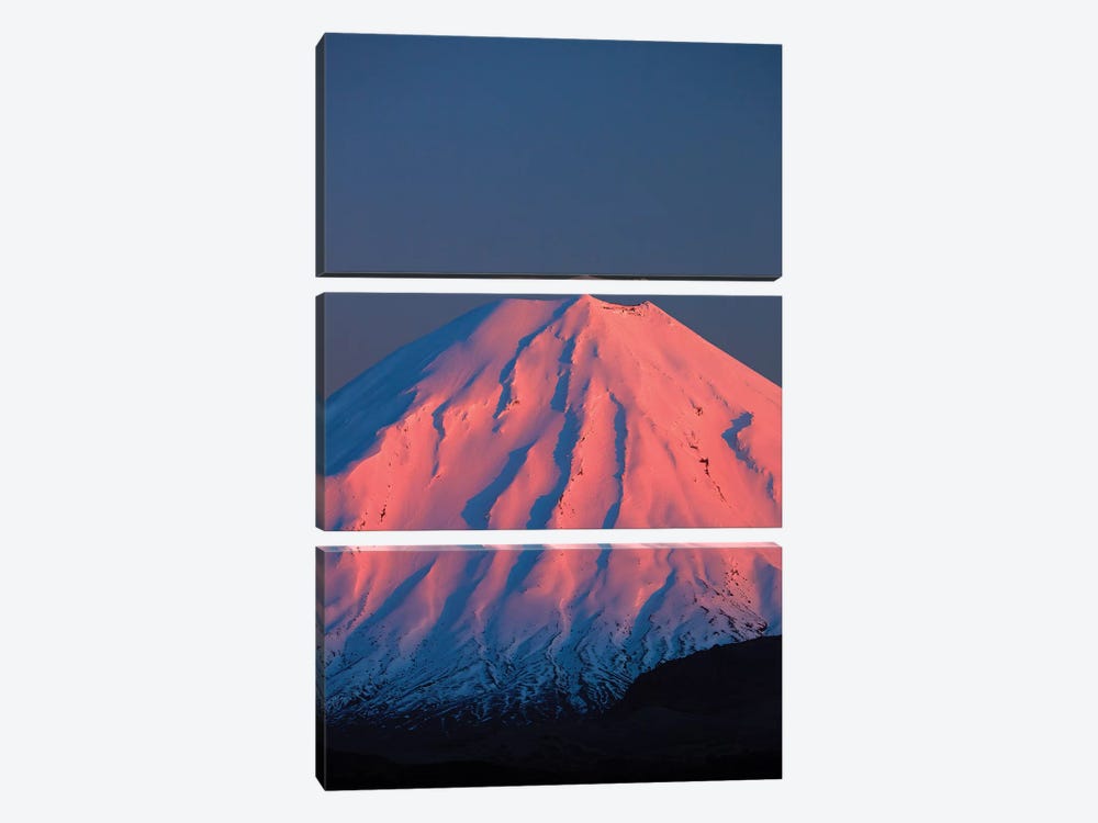 Alpenglow On Mt. Ngauruhoe At Dawn, Tongariro National Park, Central Plateau, North Island, New Zealand by David Wall 3-piece Canvas Art