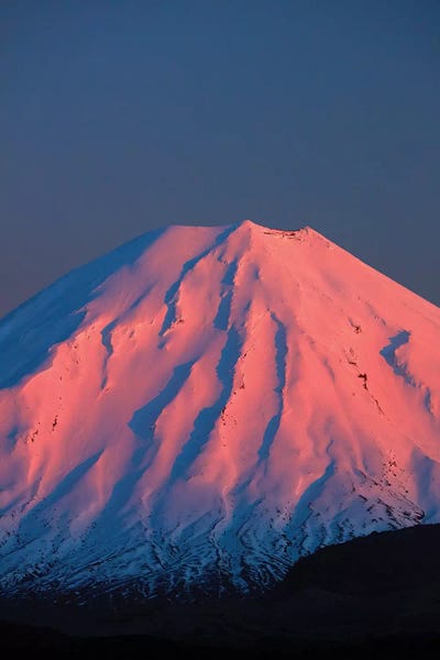 David Wall: Alpenglow On Mt. Ngauruhoe At Dawn, Tongariro National Park, Central Plateau, North Island, New Zealand by David Wall
