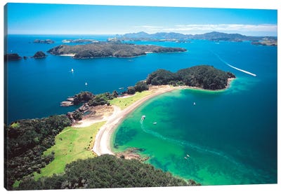 Aerial View, Bay Of Islands, Northland Region, North Island, New Zealand Canvas Art Print - Island Art
